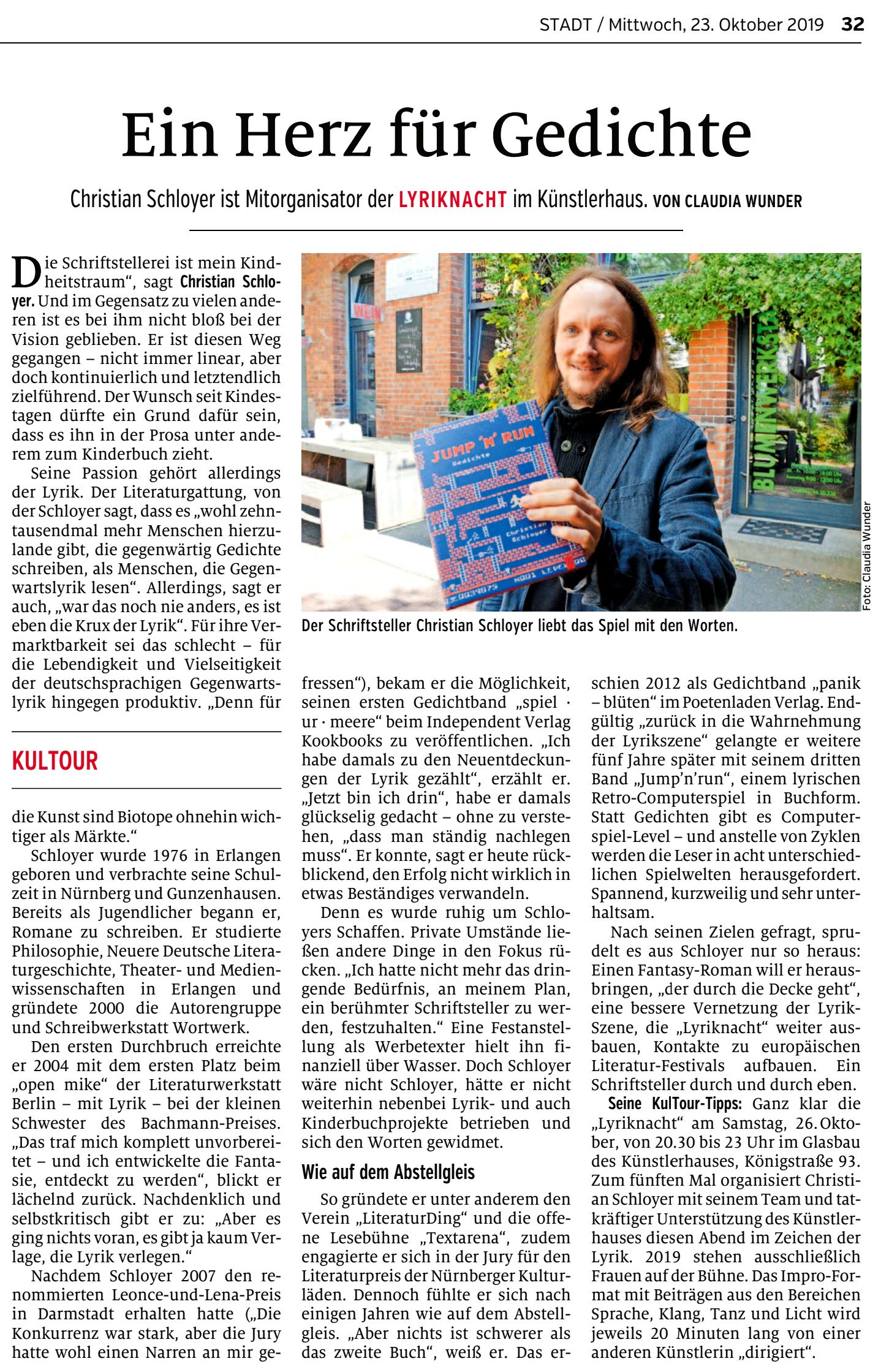 KulTour Christian Schloyer Wundertexte